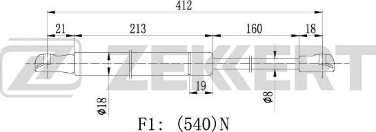 Zekkert GF-1901 - Газова пружина, кришка багажник autozip.com.ua