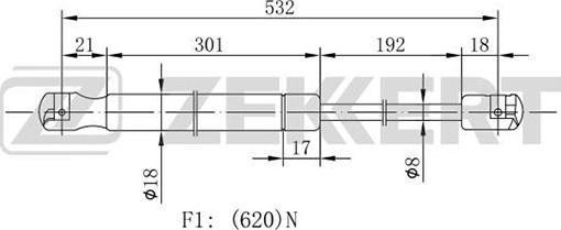 Zekkert GF-1924 - Газова пружина, кришка багажник autozip.com.ua