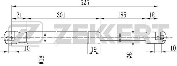 Zekkert GF-1973 - Газова пружина, кришка багажник autozip.com.ua