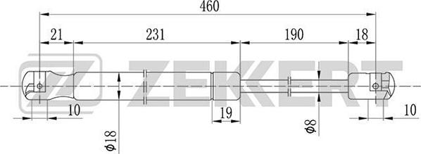 Zekkert GF-1409 - Газова пружина, капот autozip.com.ua