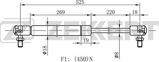 Zekkert GF-1413 - Газова пружина, кришка багажник autozip.com.ua