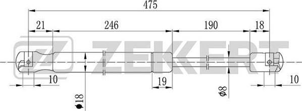 Zekkert GF-1430 - Газова пружина, кришка багажник autozip.com.ua