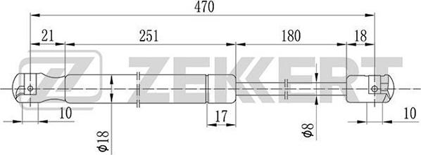 Zekkert GF-1432 - Газова пружина, кришка багажник autozip.com.ua