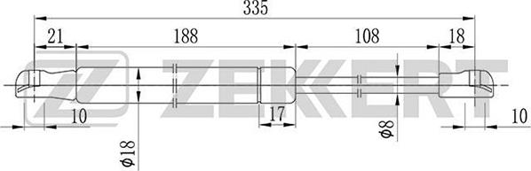 Zekkert GF-1423 - Газова пружина, капот autozip.com.ua