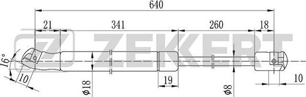 Zekkert GF-1590 - Газова пружина, кришка багажник autozip.com.ua