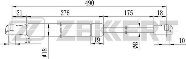 Zekkert GF-1598 - Газова пружина, капот autozip.com.ua