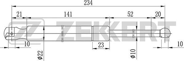 Zekkert GF-1589 - Газова пружина, капот autozip.com.ua