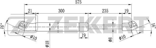 Zekkert GF-1584 - Газова пружина, кришка багажник autozip.com.ua