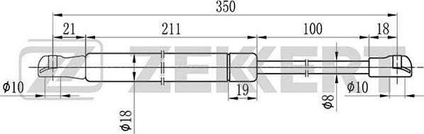 Zekkert GF-1572 - Газова пружина, кришка багажник autozip.com.ua