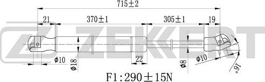 Zekkert GF-1646 - Газова пружина, капот autozip.com.ua