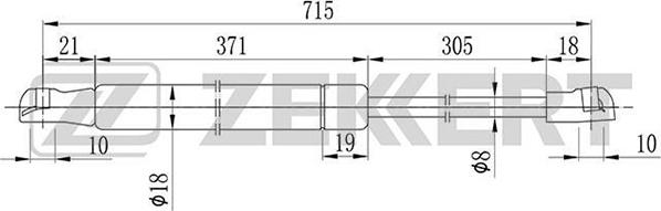 Zekkert GF-1650 - Газова пружина, капот autozip.com.ua