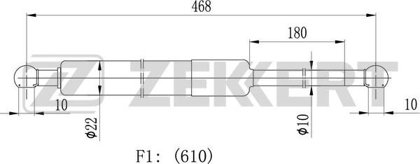 Zekkert GF-1651 - Газова пружина, кришка багажник autozip.com.ua