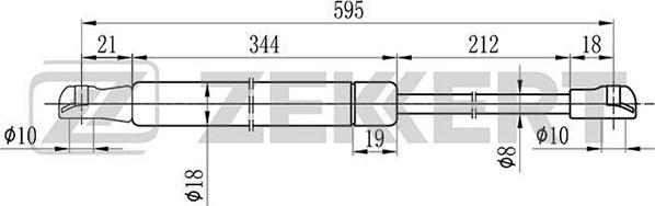 Zekkert GF-1666 - Газова пружина, кришка багажник autozip.com.ua