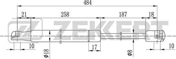 Zekkert GF-1602 - Газова пружина, кришка багажник autozip.com.ua
