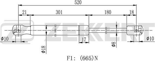 Zekkert GF-1685 - Газова пружина, кришка багажник autozip.com.ua