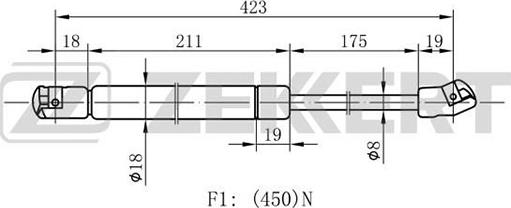 Zekkert GF-1625 - Газова пружина, кришка багажник autozip.com.ua
