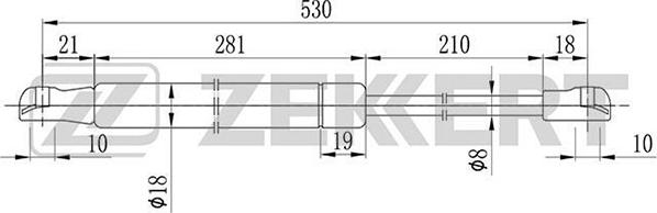 Zekkert GF-1678 - Газова пружина, кришка багажник autozip.com.ua