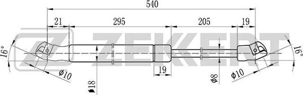 Zekkert GF-1096 - Газова пружина, кришка багажник autozip.com.ua