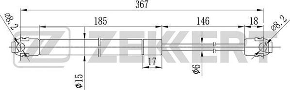 Zekkert GF-1005 - Газова пружина, капот autozip.com.ua