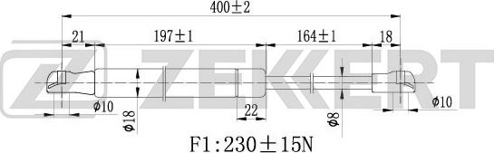 Zekkert GF-1007 - Газова пружина, капот autozip.com.ua