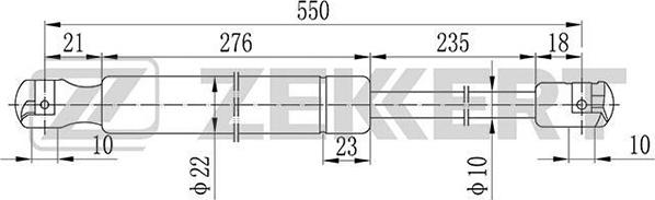 Zekkert GF-1089 - Газова пружина, кришка багажник autozip.com.ua