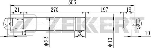 Zekkert GF-1088 - Газова пружина, кришка багажник autozip.com.ua