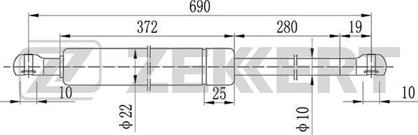 Zekkert GF-1039 - Газова пружина, кришка багажник autozip.com.ua