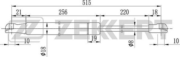 Zekkert GF-1032 - Газова пружина, кришка багажник autozip.com.ua