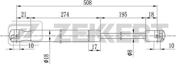 Zekkert GF-1028 - Газова пружина, кришка багажник autozip.com.ua
