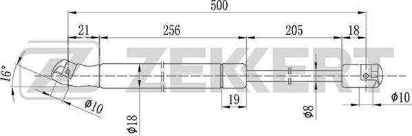 Zekkert GF-1074 - Газова пружина, кришка багажник autozip.com.ua