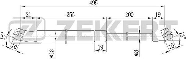 Zekkert GF-1073 - Газова пружина, кришка багажник autozip.com.ua