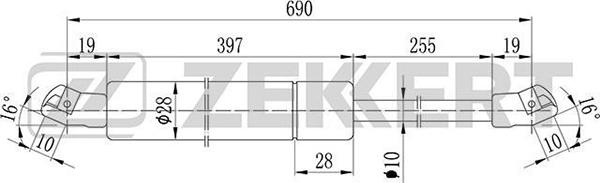 Zekkert GF-1159 - Газова пружина, кришка багажник autozip.com.ua
