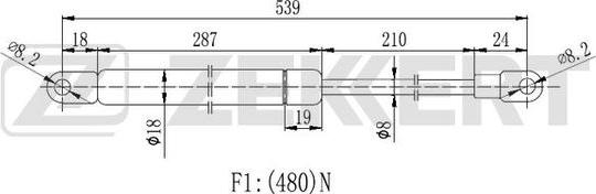 Zekkert GF-1152 - Газова пружина, кришка багажник autozip.com.ua