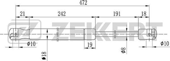 Zekkert GF-1114 - Газова пружина, кришка багажник autozip.com.ua