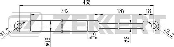 Zekkert GF-1116 - Газова пружина, капот autozip.com.ua