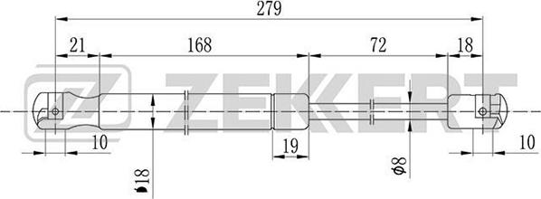 Zekkert GF-1137 - Газова пружина, кришка багажник autozip.com.ua