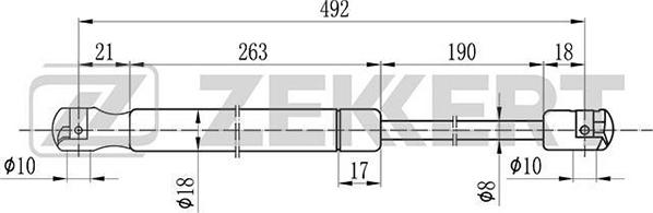 Zekkert GF-1129 - Газова пружина, кришка багажник autozip.com.ua