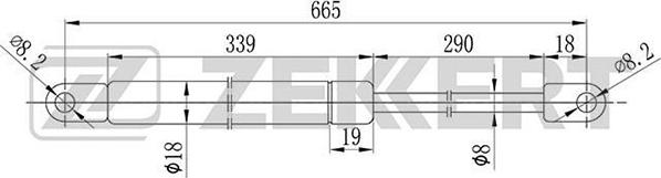 Zekkert GF-1127 - Газова пружина, капот autozip.com.ua