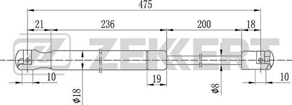 Zekkert GF-1176 - Газова пружина, кришка багажник autozip.com.ua
