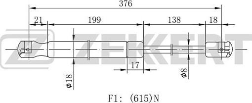 Zekkert GF-1898 - Газова пружина, кришка багажник autozip.com.ua