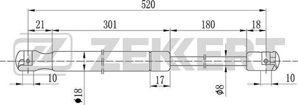 Zekkert GF-1819 - Газова пружина, кришка багажник autozip.com.ua