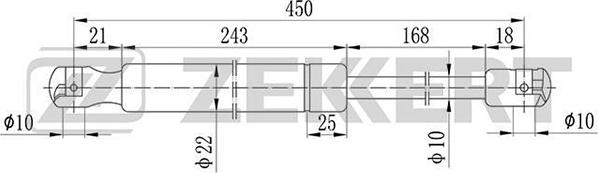 Zekkert GF-1814 - Газова пружина, кришка багажник autozip.com.ua