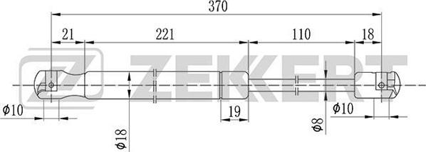 Zekkert GF-1830 - Газова пружина, кришка багажник autozip.com.ua