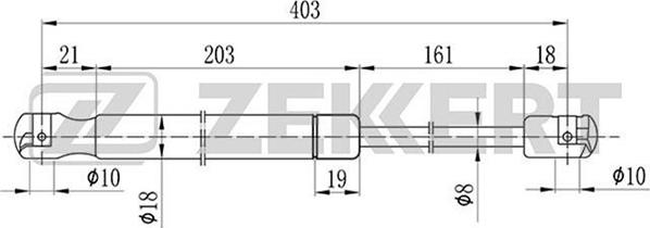 Zekkert GF-1343 - Газова пружина, кришка багажник autozip.com.ua