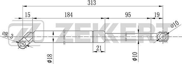Zekkert GF-1333 - Газова пружина, кришка багажник autozip.com.ua