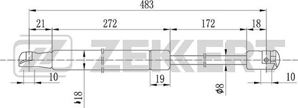 Zekkert GF-1792 - Газова пружина, кришка багажник autozip.com.ua