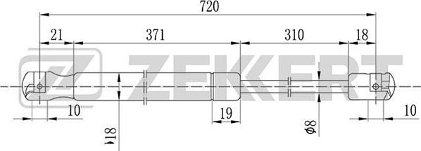 Zekkert GF-1768 - Газова пружина, капот autozip.com.ua