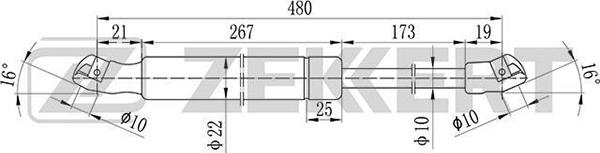 Zekkert GF-1705 - Газова пружина, кришка багажник autozip.com.ua
