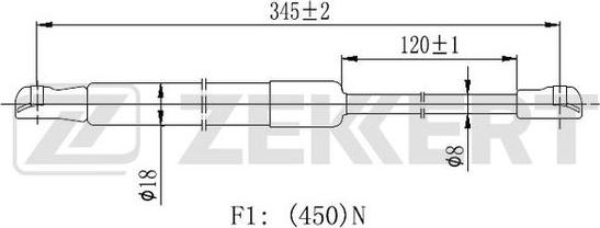 Zekkert GF-2440 - Газова пружина, капот autozip.com.ua