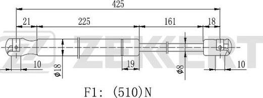 Zekkert GF-2441 - Газова пружина, кришка багажник autozip.com.ua